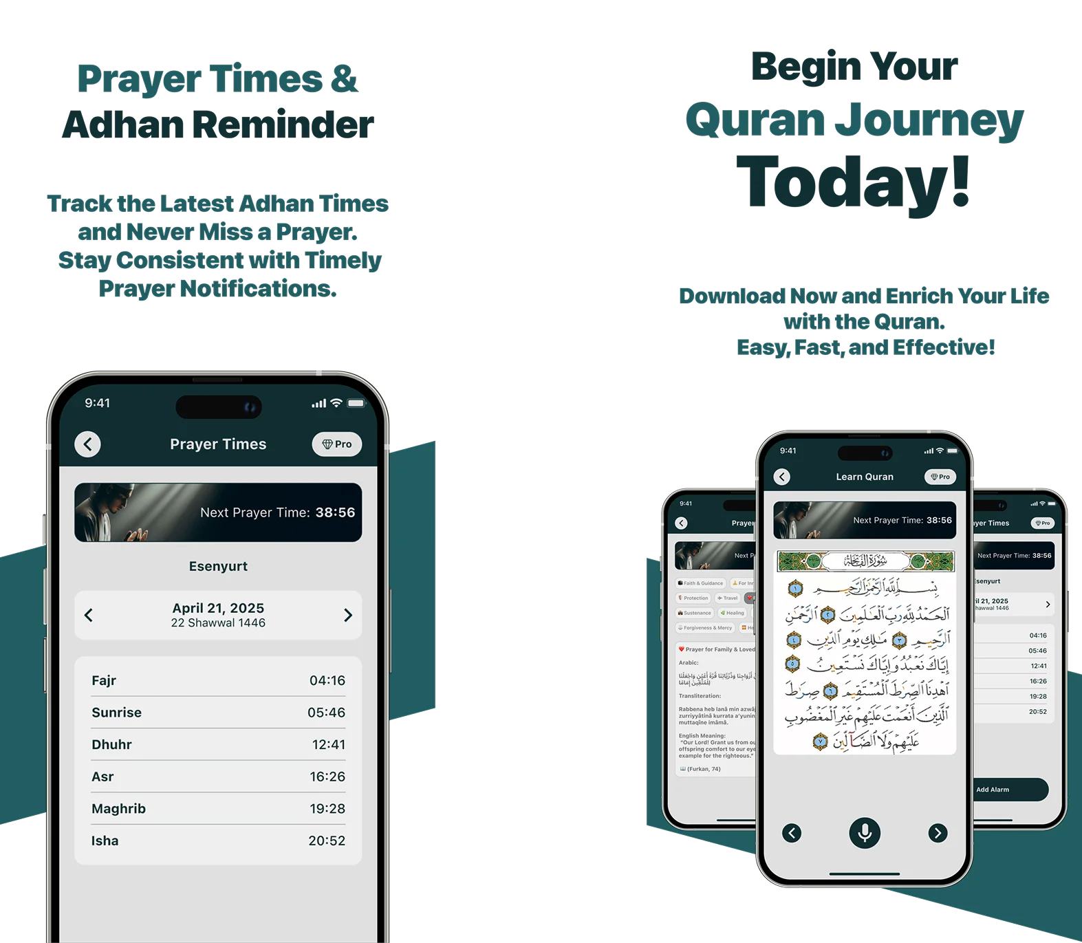 Prayer Times and Quran Journey